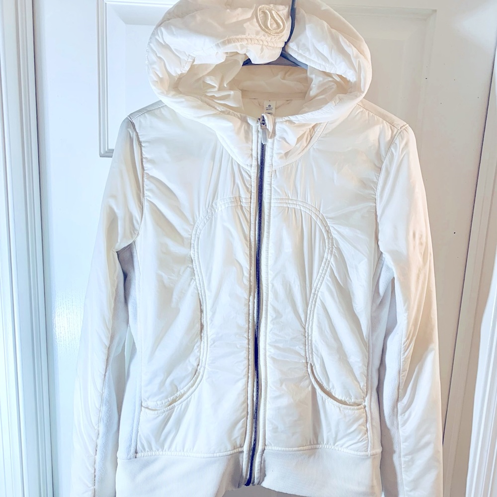 Lululemon Ivory/ white nylon and fleece scuba